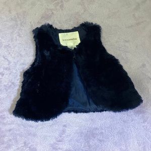 3T Dark Blue Fur Winter Vest